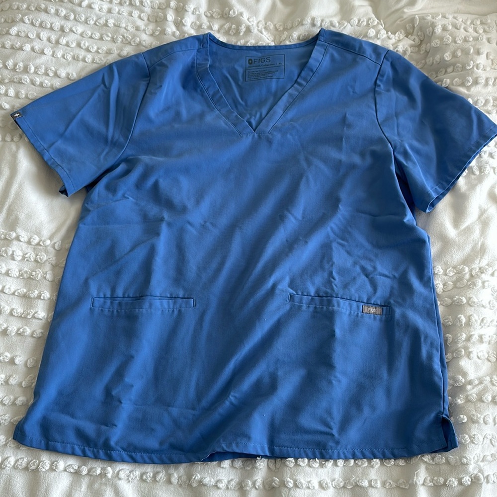 Figs Ceil Blue Scrub Top Size XL